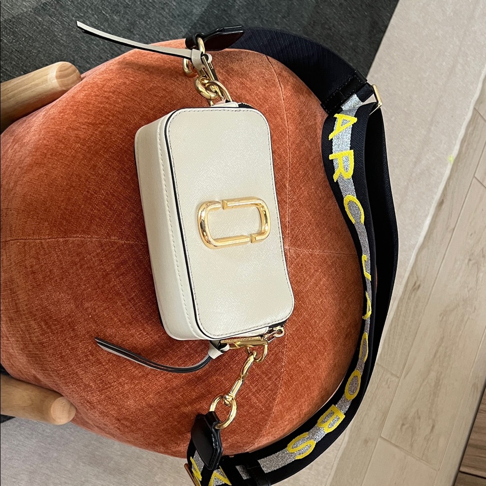 Marc Jacobs Cream and Gold Crossbody Camera Bag